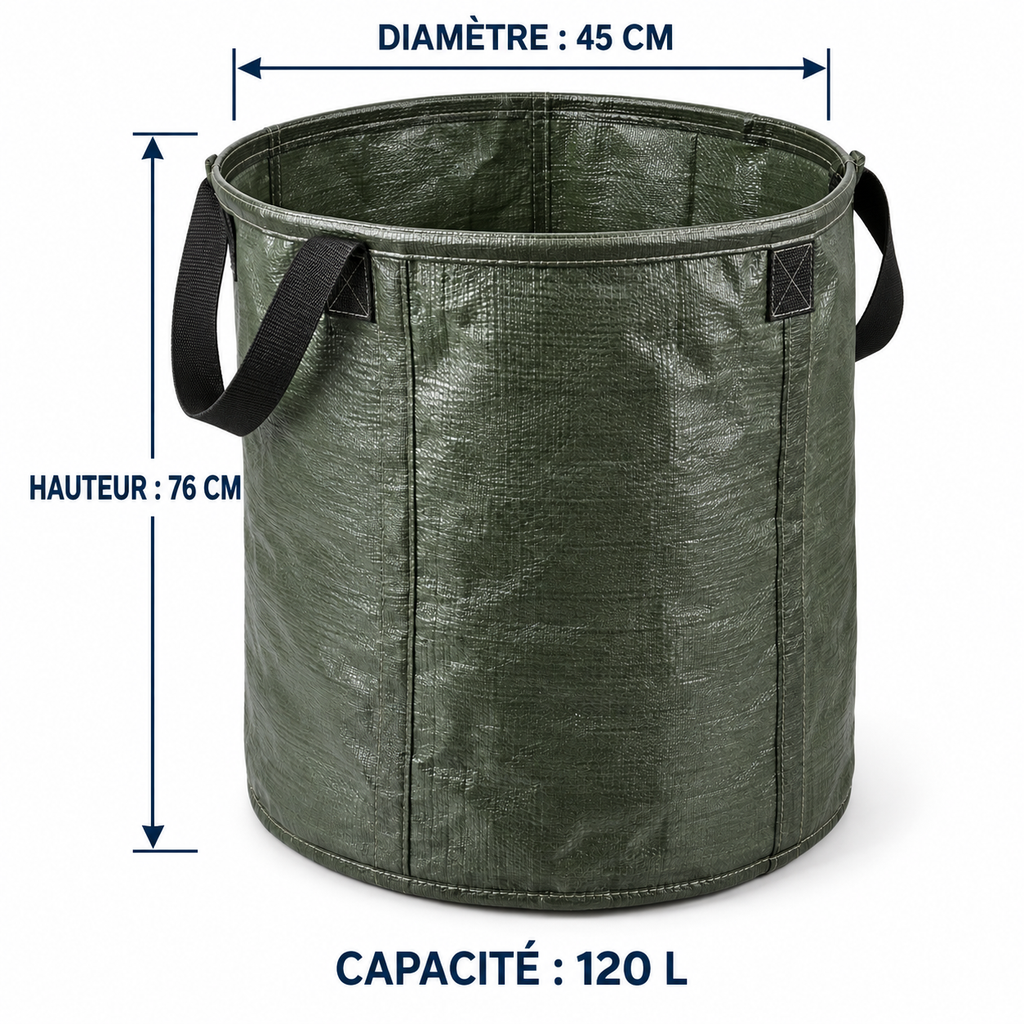 Sac réutilisable pour déchets de jardin – 120 L