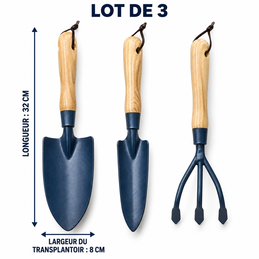 Kit de 3 outils de jardinage à main