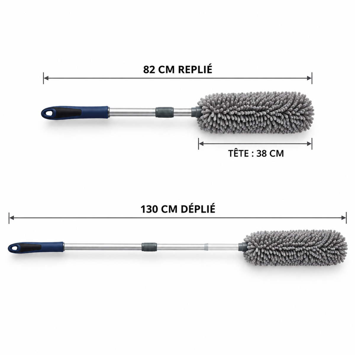 Plumeau télescopique en microfibre